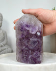 Natural Amethyst Stone Tower with Huge Crystals - STP0151