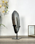 Quartz & Agate Geode Slice on Metal Stand - MWS2734
