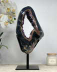 Unique Large Agate & Amethyst Portal Geode, Metal Stand Included - MWS1563