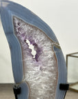 Blue Banded Agate Stone Slice on Metal Stand - MWS3002