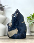 Unique Blue Banded Agate with Pink Amethyst Interior Statement Piece - CBP1397