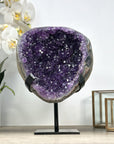 Natural Large Amethyst Geode with Black Metal Display - MWS2187