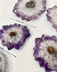Wholesale Natural Amethyst Stalactite Slices for Jewelry Making - Bulk Flat Set - STS0066