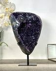 Deep Purple Amethyst Geode on Metal Stand – Stunning Crystal Display - MWS2716