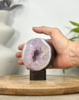 Amethyst & Banded Agate Sphere Geode with Crystal Formation - SPH0199