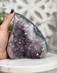 Natural Amethyst Crystal flame Carving - FST0084