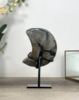 Amethyst & Agate Moon Carving - Stand Icnluded - MWS2575