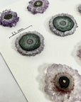 Genuine Amethyst & Green Jasper Stalactite Slices Flat - Perfect for Crafting Unique Jewelry - STS0045