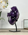 Deep Purple Amethyst Cluster on Metal Stand - MWS2772