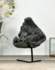 Natural Quartz Druzy & Green Jasper Stalactite Formation on Metal Stand - MWS2778