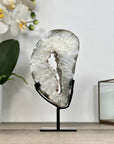 Quartz Geode Slice with Natural Druzy Crystals - MWS2908