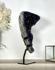 Deep Purple Amethyst Cluster with Green Jasper Matrix - Stand included - MWS2754