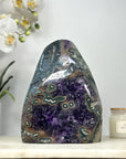 Natural XXL Amethyst & Agate Geode, Huge Deep Purple Crystals - CBP1097