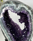 Deep Purple Amethyst Geode With Metal Stand – Unique Crystal Art - MWS2713