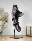 Natural Amethyst Cluster with Calcite & Black Hematite Formation - MWS1799