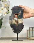 Large Agate & Quartz Druzy Portal - Geode Slice with Stand - MWS2245