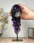 Natural Amethyst Cluster with Calcite & Black Hematite Formation - MWS1799
