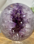 Amethyst & Quartz Sphere Geode with Druzy Interior - SPH0160