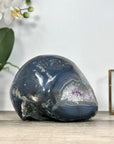 Amethyst & Blue Banded Agate Polished Stone Geode from Uruguay - STGE0022