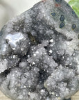 Grey Quartz Geode from Uruguay - Stand included - MWS3293