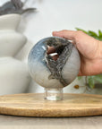 Natural Green Quartz Druzy Sphere Geode - SPH0185