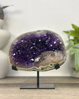 Natural Amethyst Geode with Calcite Inclusin and Green Jasper Shell - MWS3339