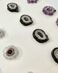 Natural amethyst Jasper & Quartz Stalactite Slices Wholesale Flat - Ideal for Pendants - STS0060