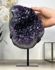 Large Natural Amethyst Crystal Geode on Metal Stand - MWS2461