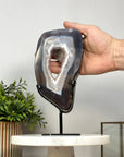 Natural Agate Slice Portal with Metallic Stand - MWS2137
