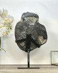 Large Deep Purple Amethyst Geode on Metal Stand - MWS2966