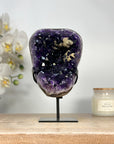 Natural Amehyst Cluster Geode with Calcite Inclusion - MWS2056