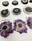 Natural Amethyst, Quartz & Jasper Stalactite Slices Wholesale Flat - Ideal for Pendants - STS0065