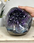 Huge Amethyst Center Piece with Blue Agate Shell - CBP1096