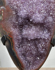 Amethyst & Red Agate Cluster Specimen, Stand Included - AWS1365