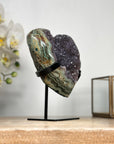 Natural Amethyst & Green Jasper Stone Heart - HST0263
