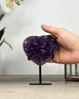 Deep purple Amethyst Heart - Metal Stand included - HST0298