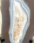Agate Slice on Stand with Blue and White Bands | Home Decor Display - MWS2661