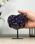 Deep purple Amethyst & Green Jasper Stone Heart - HST0301