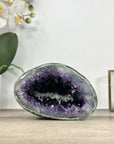 Natural Amethyst Geode with Green Jasper Shell & Calcite Inclusions - STGE0024