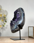 Deep Purple Amethyst Geode with Stunning Blue Banded Agate Shell - MWS1813