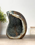Natural Agate & Green Quartz Druzy Stone Flame Carving - FST0168