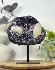 Natural Amethyst Cluster with Large Calcite Specimen - MWS3134