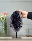 Deep Purple Amethyst Geode on Metal Stand from Uruguay - MWS2756