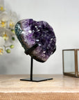 Natural Deep Purple Amethyst Heart Carving - HST0247