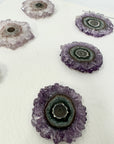 Natural Amethyst & Quartz Stalactite Slices Wholesale Flat - Ideal for Pendants - STS0043