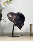 Large A grade Amethyst Stone Heart with metal Stand - HST0281