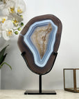 Natural Blue Banded Agate & Quartz Slice from Uruguay - MWS2020