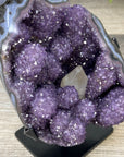 Natural Amethyst & Calcite Formation with Stalactites and Blue Agate Shell - MWS3287