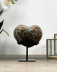Deep purple Amethyst & Green Jasper Stone Heart - HST0301