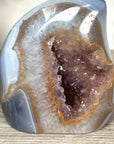 Blue Agate, Amethyst & Quartz Flame Carving - FST0152